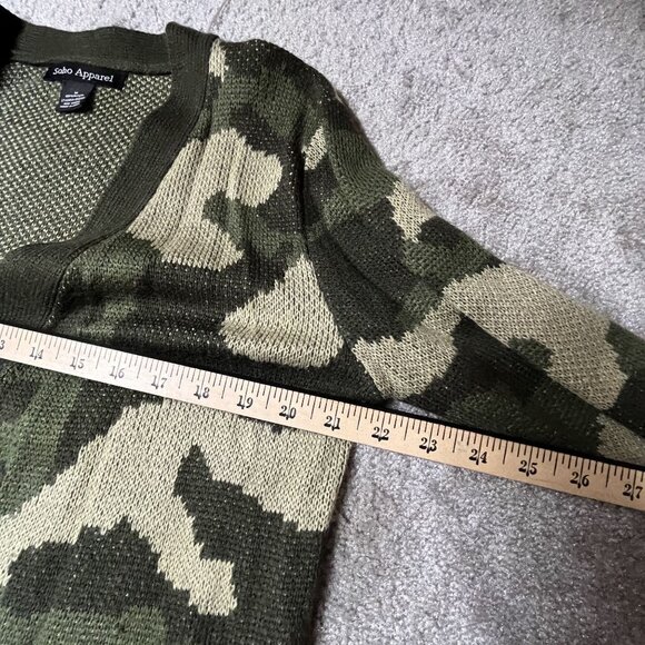 Soho Apparel Camo Long‎ Cardigan Sweater M open front - Picture 5 of 5